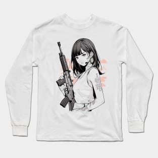 M4 Anime Girl Long Sleeve T-Shirt